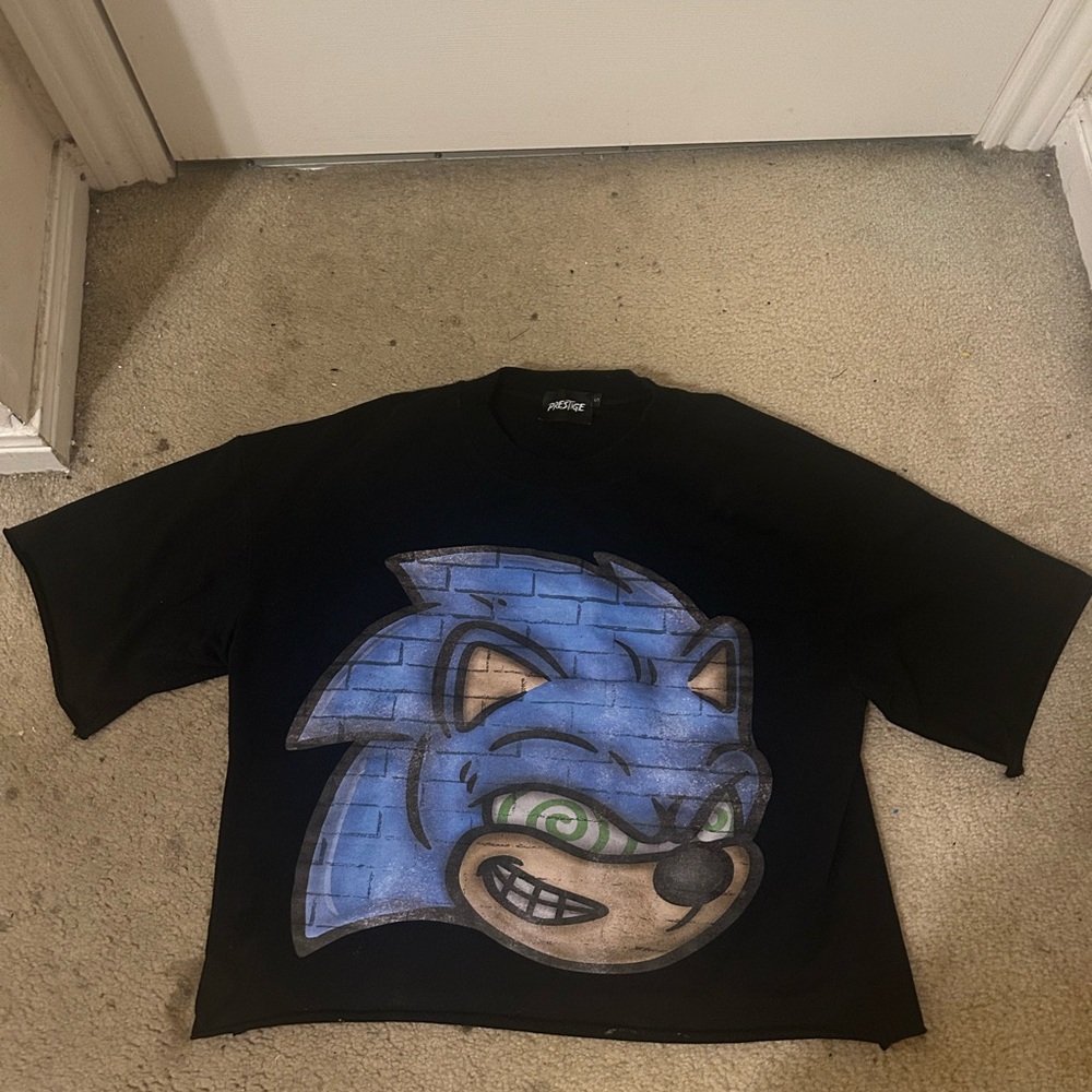 Black T-Shirt with Blue Graphic
